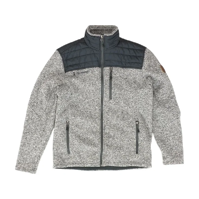 Gray Color Block Lightweight Jacket Stand-Up Collar Roll-Neck Collar Turtle Neck