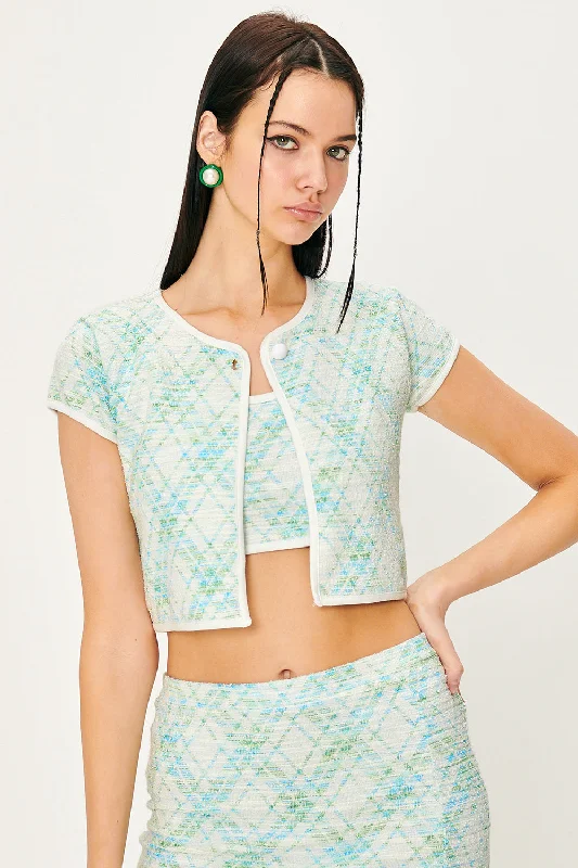 Jenny Cap Sleeve Jacket Nylon Fabric Polyester Fabric Spandex Fabric
