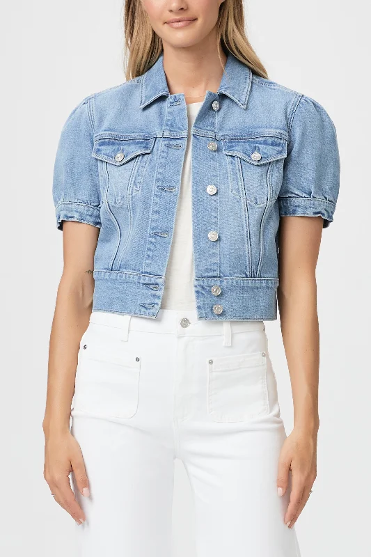 Paige Kendra Jacket Lowen Denim Fabric Leather Fabric Suede Fabric
