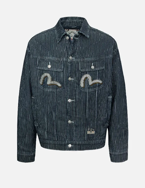 Seagull and Wheel of Wisdom Print Loose Fit Denim Jacket Hoodie Zip-Up Jacket Button-Up Jacket Seagull and Wheel of Wisdom Print Loose Fit Denim Jacket Hoodie Zip-Up Jacket Button-Up Jacket