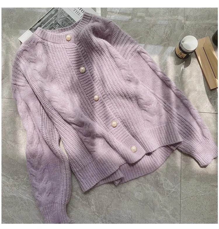 Sweater jacket women's chic soft long-sleeved knitted cardigan top S4841 Cotton Fabric Linen Fabric Terry Fabric Sweater jacket women's chic soft long-sleeved knitted cardigan top S4841 Cotton Fabric Linen Fabric Terry Fabric