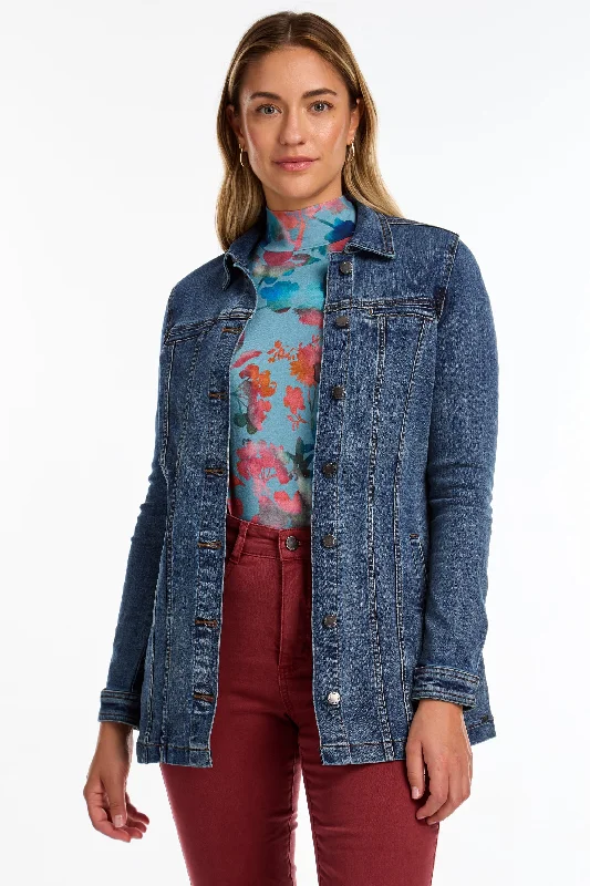 LONG JEAN JACKET Plaid Jacket Tartan Jacket Houndstooth Jacket