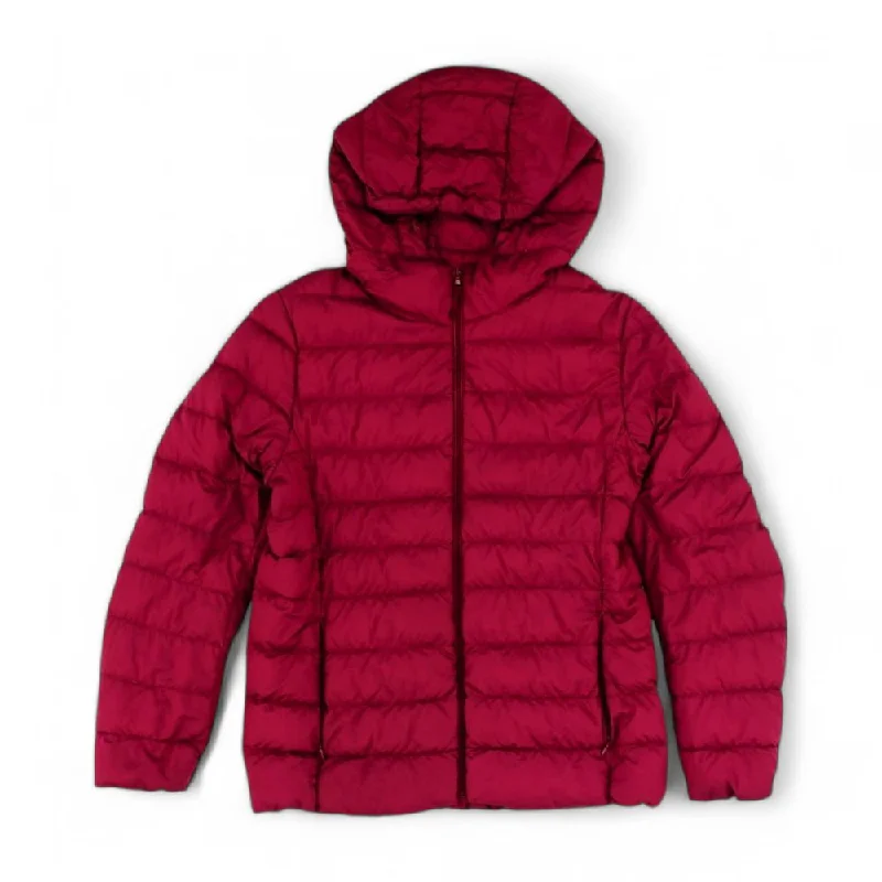 Burgundy Solid Puffer Jacket Denim Jacket Leather Jacket Suede Jacket