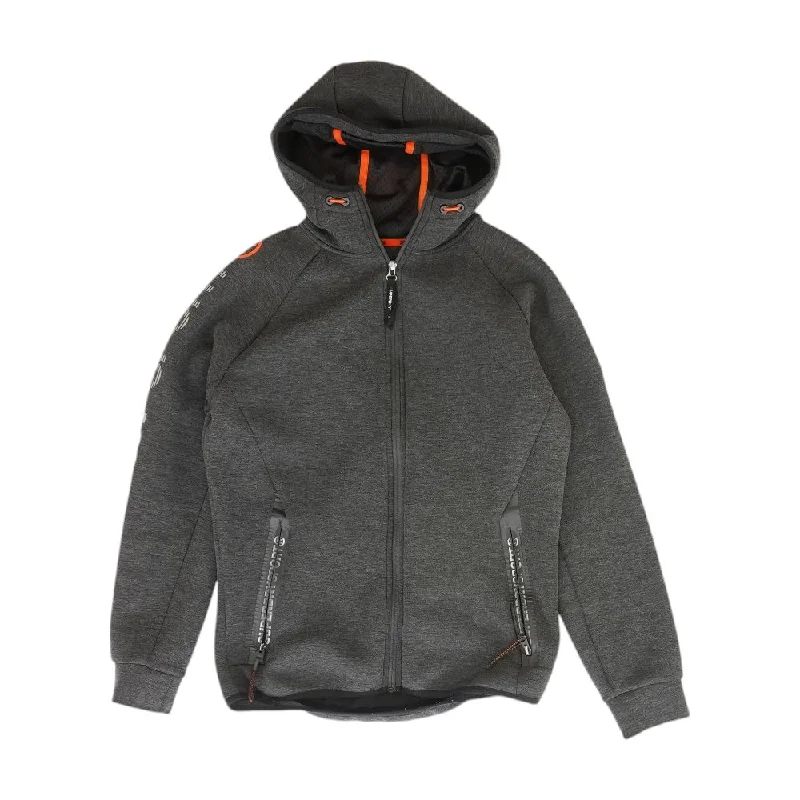 Charcoal Solid Active Jacket Embroidered Jacket Appliqued Jacket Beaded Jacket