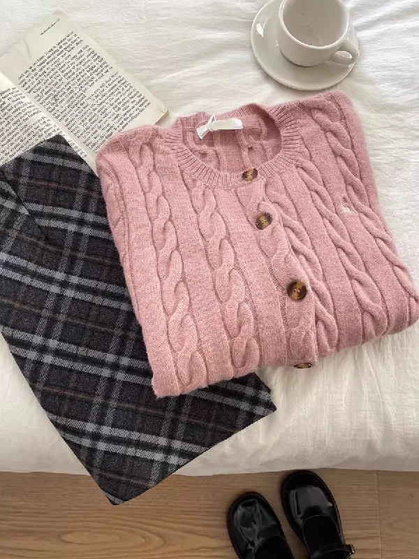 embroidered knitted cardigan round neck long-sleeved sweater jacket S4711 Fleece Jacket Down Jacket Feather Jacket embroidered knitted cardigan round neck long-sleeved sweater jacket S4711 Fleece Jacket Down Jacket Feather Jacket