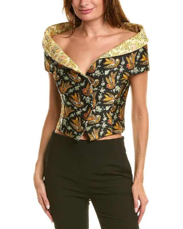 Etro Jacquard Off-The-Shoulder Jacket Wool Jacket Cashmere Jacket Tweed Jacket