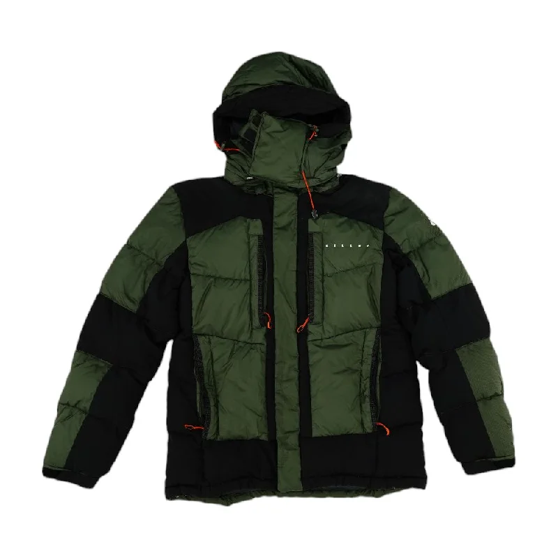 Green Solid Puffer Jacket Insulated Jacket Fitted Jacket Loose Jacket