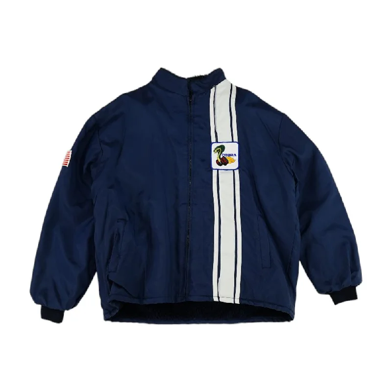 Navy Solid Lightweight Jacket Knit Fabric Woven Fabric Fleece Fabric