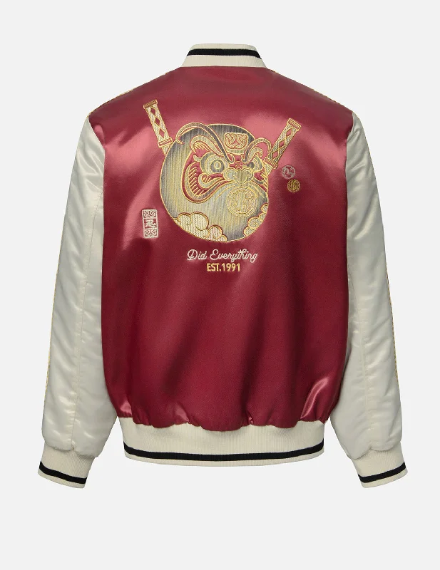 Ninja Daruma Embroidery Relax Fit Souvenior Jacket Satin Jacket Silk Jacket Chiffon Jacket Ninja Daruma Embroidery Relax Fit Souvenior Jacket Satin Jacket Silk Jacket Chiffon Jacket