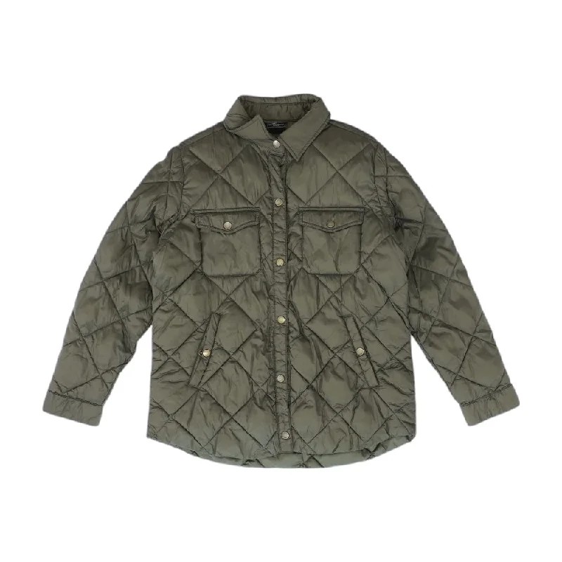 Olive Solid Puffer Jacket Elasticated Jacket Padded Jacket Insulated Jacket