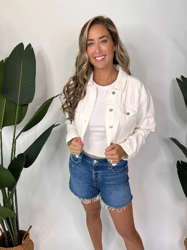 Paige Bree Jacket Tonal Ecru Cotton Jacket Linen Jacket Terry Jacket
