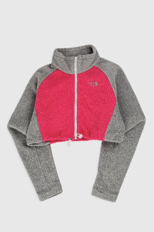 Rework North Face Crop Fleece Jacket - L Cotton Jacket Linen Jacket Terry Jacket