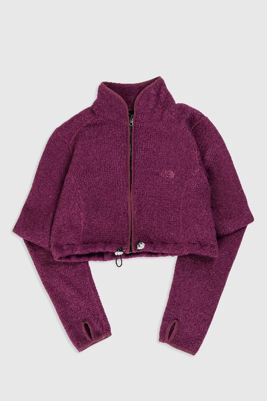 Rework North Face Crop Fleece Jacket - M Chenille Fabric Brocade Fabric Lace Fabric