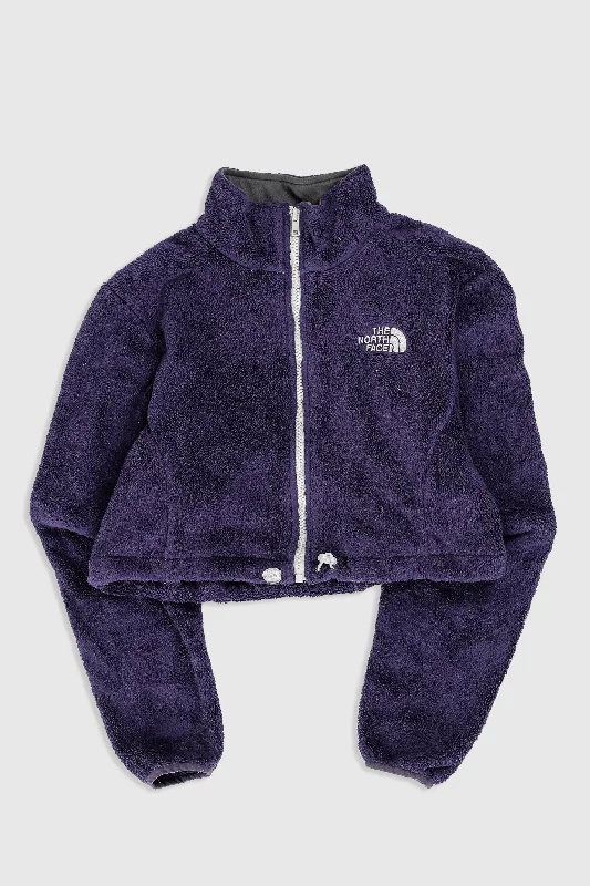 Rework North Face Crop Fleece Jacket - M Stand-Up Collar Roll-Neck Collar Turtle Neck Rework North Face Crop Fleece Jacket - M Stand-Up Collar Roll-Neck Collar Turtle Neck