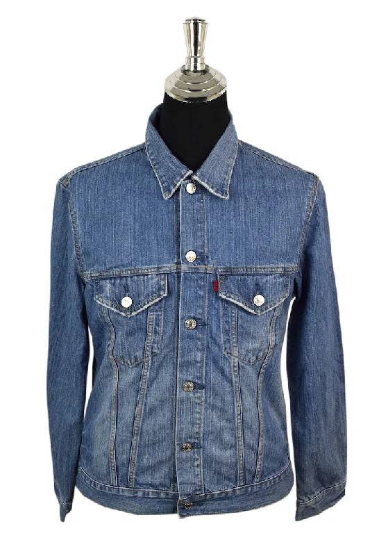 Edwin Brand Denim Jacket Zip Front Button Front Snap Front