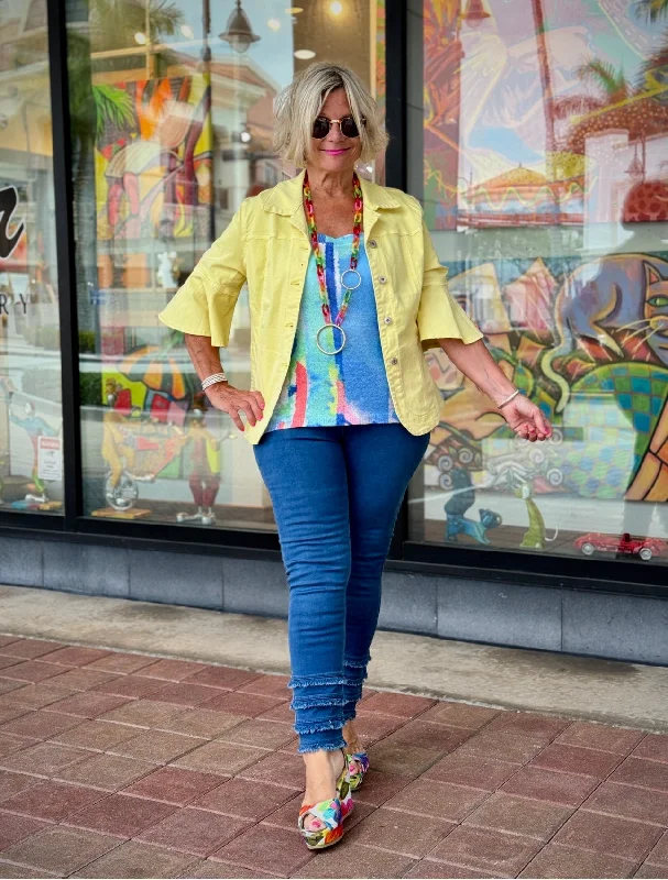 SOUTH BEACH DENIM YELLOW JACKET Fleece Jacket Down Jacket Parka