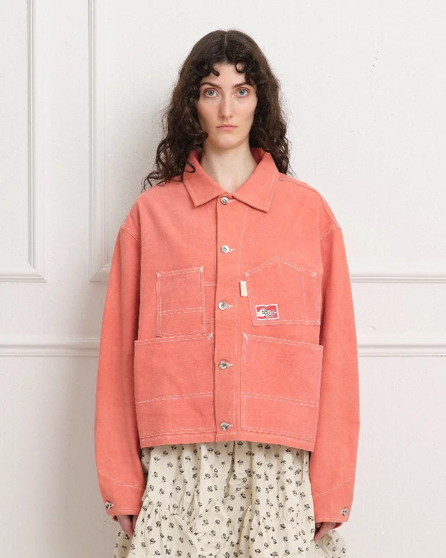 Station Jacket - Ancient Pink Wonky-Wear A-Line Jacket Boat Neck Shawl Collar