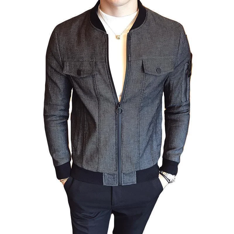 Stylish Denim Jacket For Men Toggled Jacket Drawstring Jacket Belted Jacket