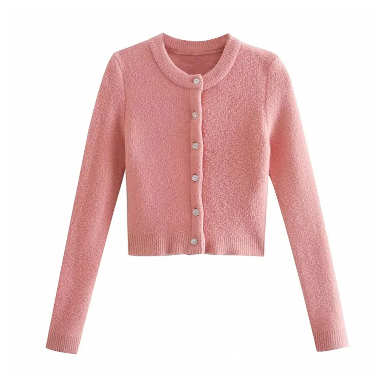 Versatile synthetic gem button knit sweater jacket 7227 Cotton Fabric Linen Fabric Terry Fabric Versatile synthetic gem button knit sweater jacket 7227 Cotton Fabric Linen Fabric Terry Fabric