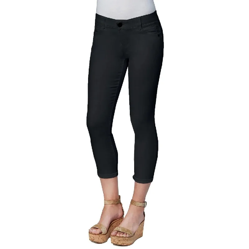 Ab Solution Womens Denim Cuffed Skinny Jeans Comfortable Full-Length Denim Jeans