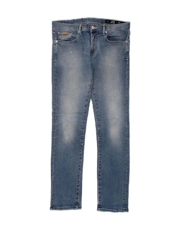 ARMANI EXCHANGE Womens Slim Jeans W32 L32 Blue Cotton Chic Ripped Jeans