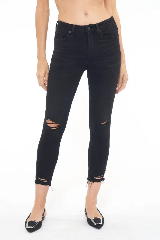 Audrey Mid Rise Skinny Crop Jeans In Carbon Comfortable Boyfriend Jeans