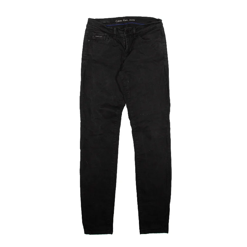 CALVIN KLEIN Jeans Black Denim Regular Skinny Womens W28 L32 Cozy Wide-Legged Jeans