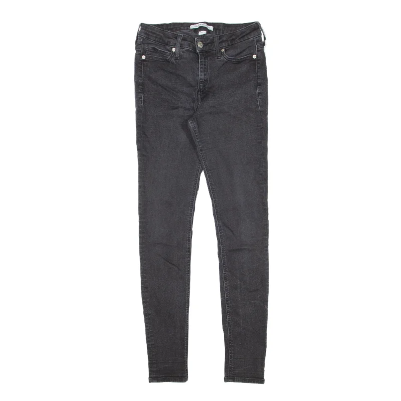 CALVIN KLEIN Jeans Black Denim Slim Skinny Womens W24 L30 Comfortable Ankle Jeans