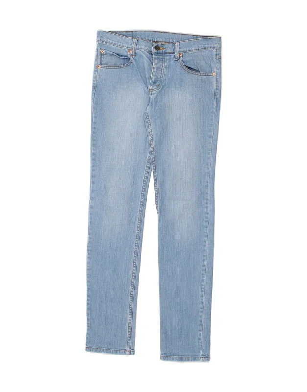 CHEAP MONDAY Womens Slim Jeans W32 L34 Blue Cotton Fashionable Vintage Wash Jeans