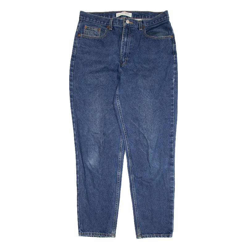 CROSSROADS Jeans Blue Denim Regular Mom Womens W30 L28 Chic Rip-Detail High-Waist Jeans CROSSROADS Jeans Blue Denim Regular Mom Womens W30 L28 Chic Rip-Detail High-Waist Jeans