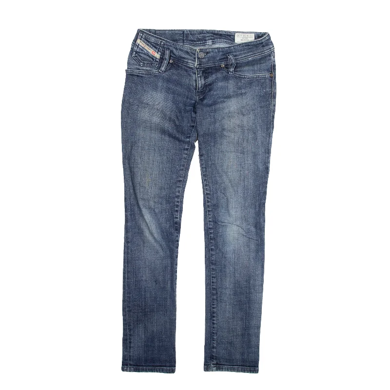 DIESEL Matic Jeans Blue Denim Slim Tapered Womens W26 L30 Stylish Shredded Denim Jeans DIESEL Matic Jeans Blue Denim Slim Tapered Womens W26 L30 Stylish Shredded Denim Jeans