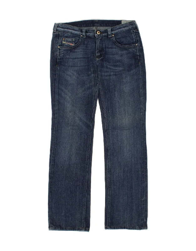 DIESEL Womens Doozy Straight Jeans W32 L34 Blue Cotton Elegant Dark-Wash Bootcut Jeans DIESEL Womens Doozy Straight Jeans W32 L34 Blue Cotton Elegant Dark-Wash Bootcut Jeans