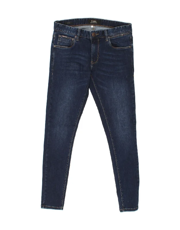 DIESEL Womens Skinny Jeans W28 L29 Navy Blue Cotton Fashionable Slouchy Fit Jeans