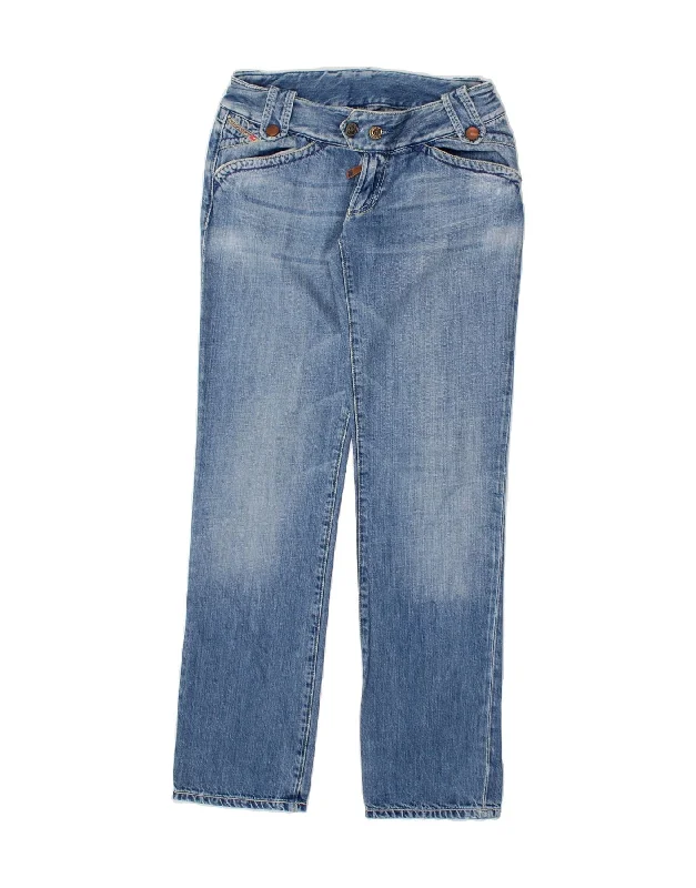 DIESEL Womens Straight Jeans W29 L32 Blue Cotton Trendy Classic Fit Jeans