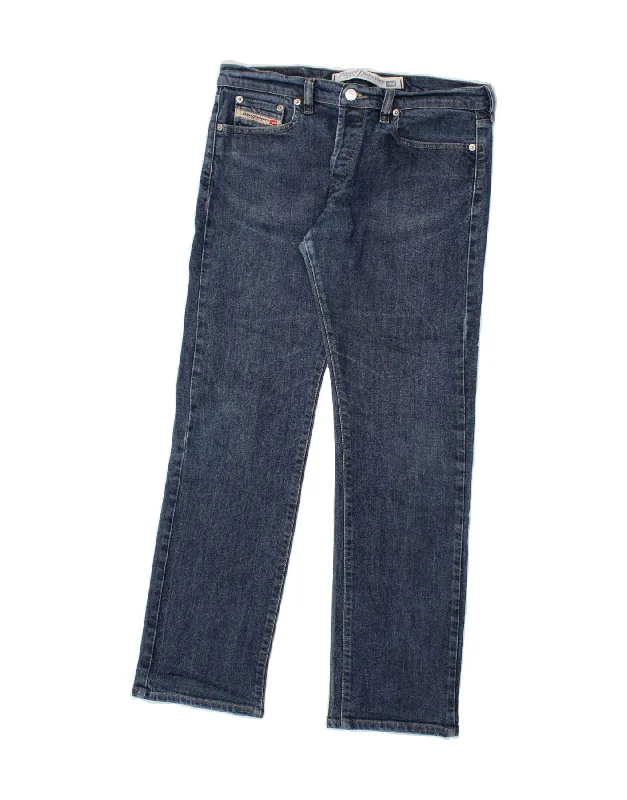 DIESEL Womens Straight Jeans W30 L30 Blue Cotton Comfortable Dark Wash Jeans