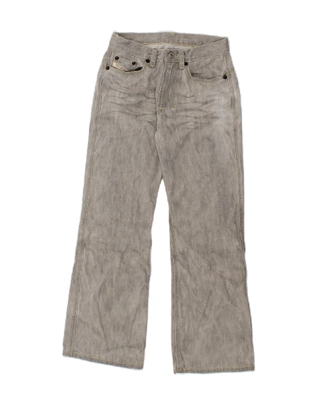 DIESEL Womens Wide Leg Jeans UK 10 Small W26 L26 Grey Cotton Stylish High-Rise Mom Jeans DIESEL Womens Wide Leg Jeans UK 10 Small W26 L26 Grey Cotton Stylish High-Rise Mom Jeans