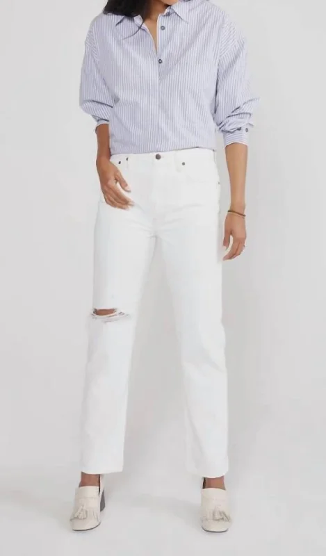 Finn Slim Straight Jean In White Fashionable Straight Fit Denim