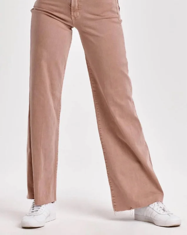 Fiona Super High Rise Wide Leg Jeans In Brown Elegant High-Waisted Flared Jeans
