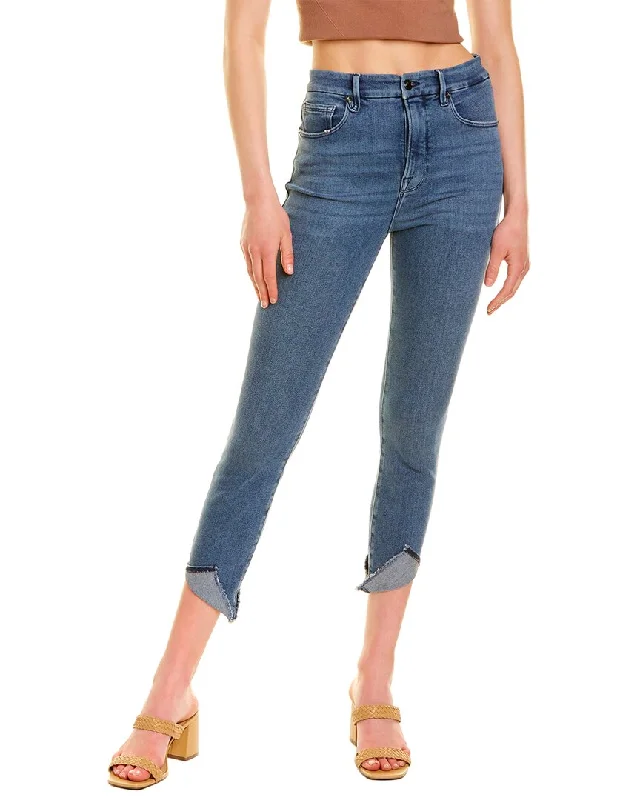 GOOD AMERICAN Good Waist Blue Crop Jean Classic Slim Fit Jeans