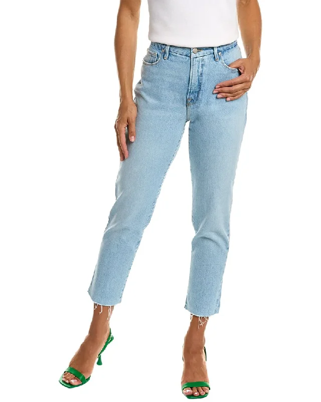 GOOD AMERICAN The Weekender Indigo Boyfriend Jean Comfortable Flare Leg Jeans