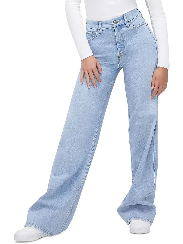 GOOD SKATE Womens High Rise Denim Wide Leg Jeans Trendy Classic Fit Jeans