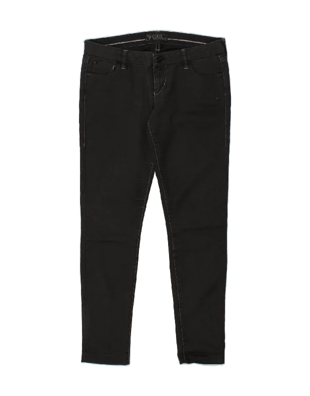 GUESS Womens Beverly Skinny Jeans W29 L29 Black Cotton Comfortable Distressed Straight-Leg Jeans GUESS Womens Beverly Skinny Jeans W29 L29 Black Cotton Comfortable Distressed Straight-Leg Jeans