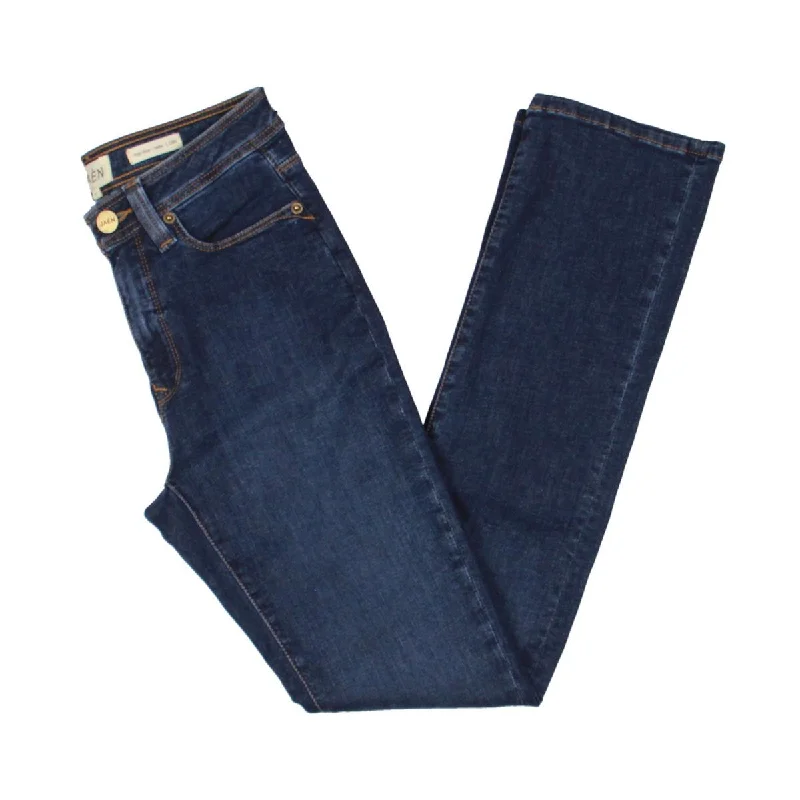 Halle Womens Denim Dark Wash Straight Leg Jeans Comfortable Stretch Denim Jeans