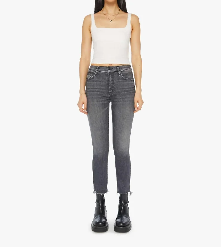 Insider Crop Step Fray Jeans In Up In Smoke Fashionable Raw Edge Jeans