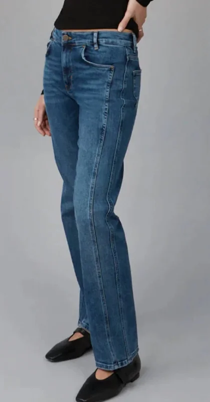 Jasper Mid Rise Straight Jean In Dim Sky Fashionable Mom Jeans