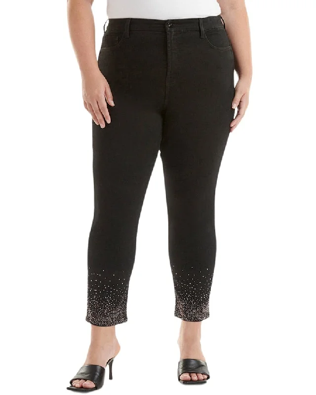 Jen7 Plus Black High-Rise Ankle Skinny Jean Casual Light Wash Jeans