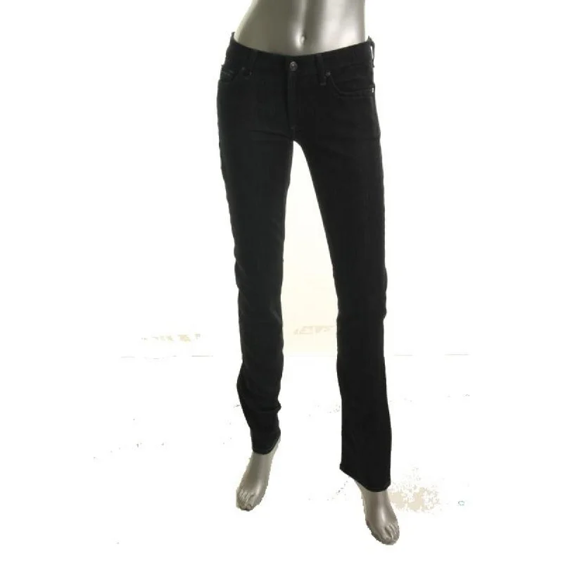 Kimmie Womens Stretch Denim Straight Leg Jeans Stylish High-Waisted Denim