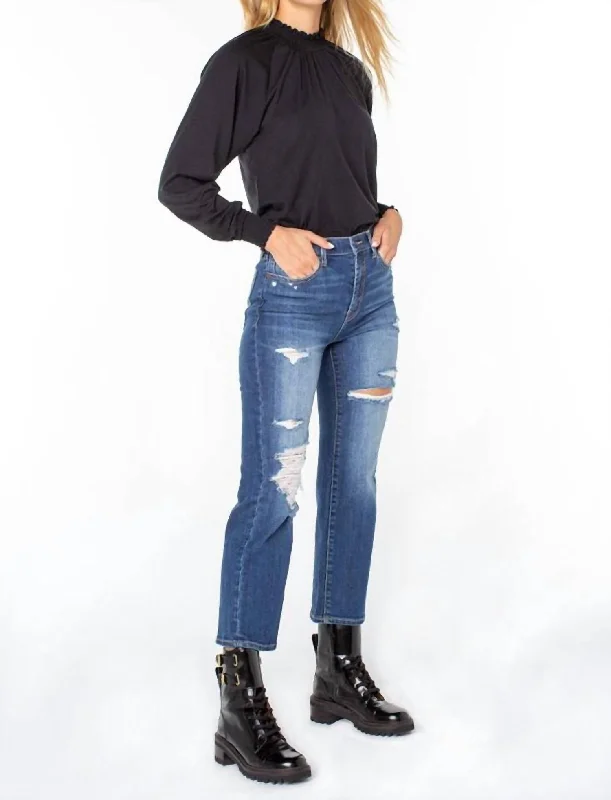 Kiss Jean - Peak Point Trendy Patchwork Denim Jeans