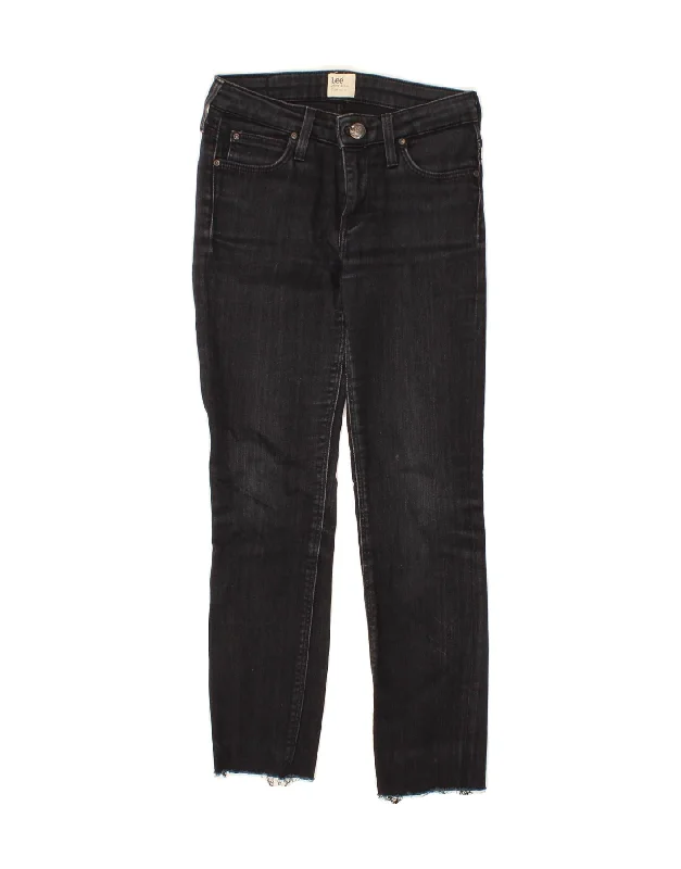 LEE Womens Scarlett Slim Jeans W25 L24 Black Cotton Trendy Layered Pocket Jeans