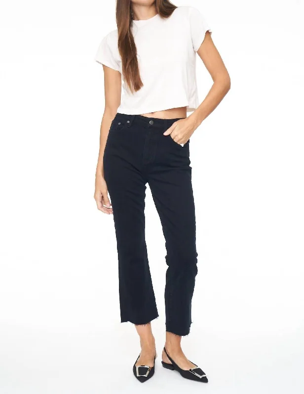 Lennon High Rise Crop Boot Jeans In Abyss Fashionable Raw Hemmed Jeans